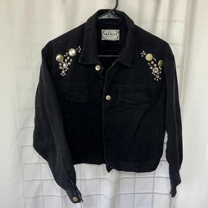 Urban Renewal Vintage Embellished Denim Jacket Spoiled by Squeeze Medium